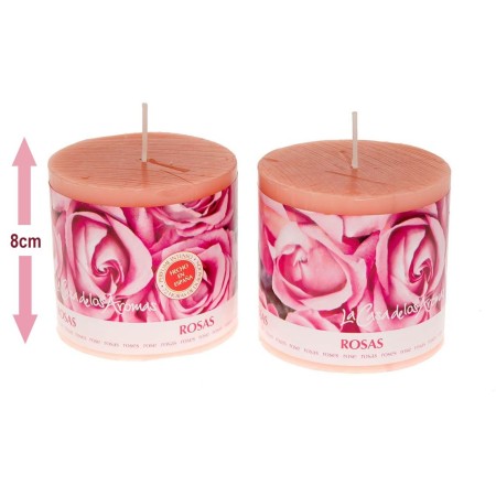 1 Velón Rosas 8,5x8 420g