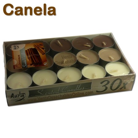 Pack 30 velas té Perfumadas Canela 4x1 11g