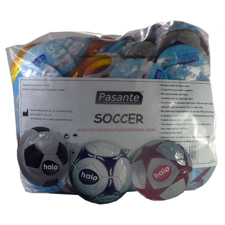 144 Preservativos Pasante 190x54 mm Halo Soccer