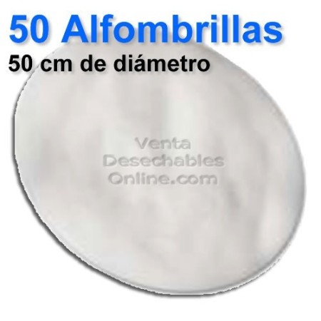 50 Alfombrillas Redondas Blancas 50cm