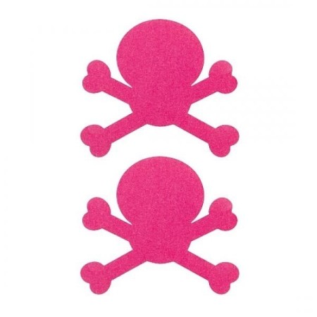 Adhesivos Pezones Calavera Rosa