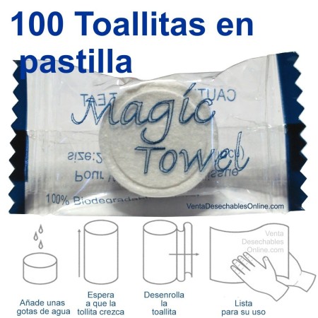 100 Toallitas Comprimidas En Pastilla Magic
