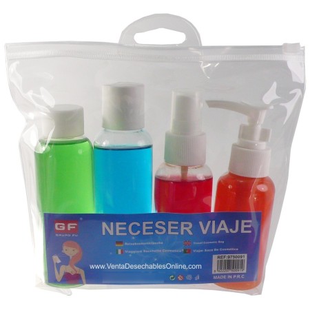 Neceser Viaje Con 4 Botes Dosificadores 17x19x4cm