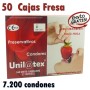 50 Cajas Condones Unilatex Fresa 185x54 