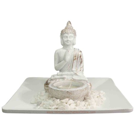 Portavela Buda Amoghsiddhi - Blanco
