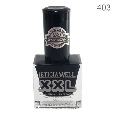 Laca De Uñas XXL 403 - Negro - Secado Rápido - Leticia Well
