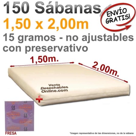 150 Sábanas Desechables con preservativo Confortex Fresa