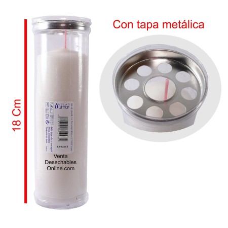 Vela Blanca Iluminación Con Tapa 18x5 Lumar