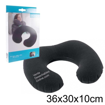 Almohada Cuello Hinchable 36x30x10 Negro Intex