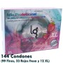144 Condones Mix Profesional Finos, Rojos Fresa y XL - In Love