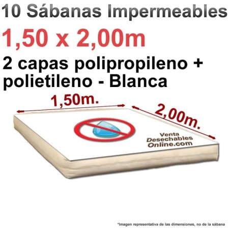 10 Sábanas Desechables Sudoración 1,50x2,00m.