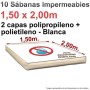 10 Sábanas Desechables Sudoración 1,50x2,00m.