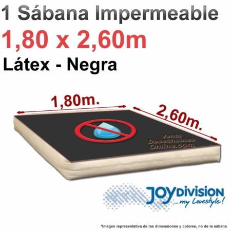 Sábana impermeable Látex 1,80 x 2,60 m - Negra - Joy Division