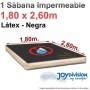 Sábana impermeable Látex 1,80 x 2,60 m - Negra - Joy Division