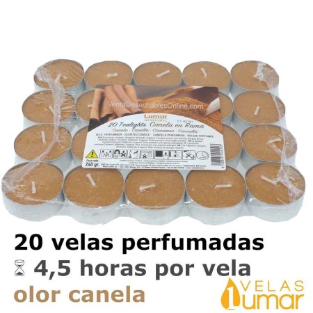 20 velas Aromáticas Canela 11g