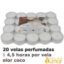 20 velas té Aromáticas Coco 11g