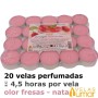 20 velas té Aromáticas Fresas Con Nata 11g