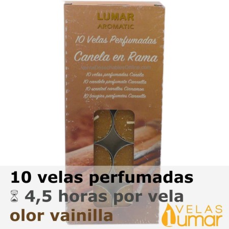 10 velas Aromáticas Canela 11g - Lumar
