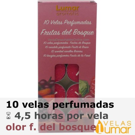 10 velas té Frutas del Bosque 11g - Lumar