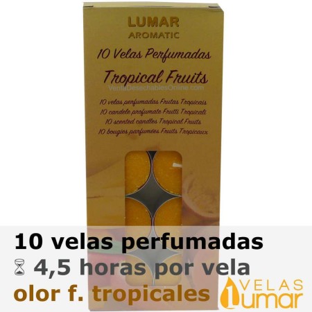 10 velas té Aromáticas Frutas Tropicales 11g - Lumar