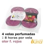 4 Velas lumar frutos Rojos 
