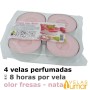 4 Velas Maxi Aromáticas Fresas Con Nata 40g - Lumar