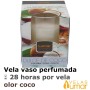 Vela Vaso Cristal Aromática Coco 125g - Lumar