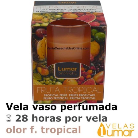 Vela Vaso Cristal Aromática Fruta Trópical 125g - Lumar