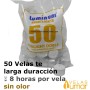 50 velas té Larga Duración 20g - Lumar