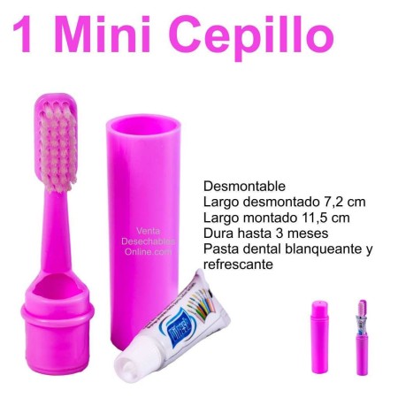Mini Cepillo Dientes Rosa 7,2-11,5 cm