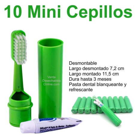Kit de 10 cepillos con pasta dental