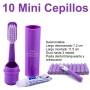 10 Mini Cepillos Dientes Morado 7,2-11,5 cm