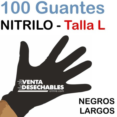 Guantes Nitrilo Talla L Negros