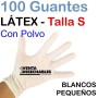 100 Guantes Látex Talla P con Polvo