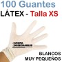 100 Guantes Látex Sin Polvo XS