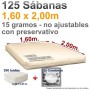 Sábanas desechables con Preservativo y Toallas.