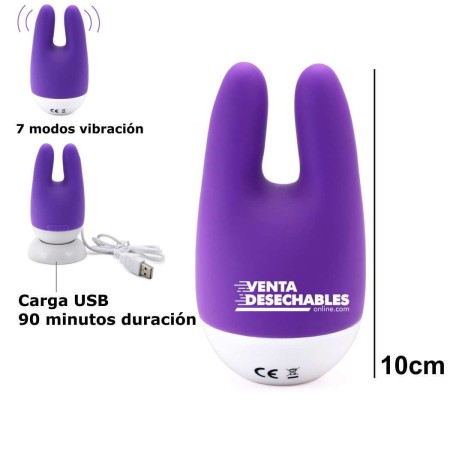 Vibrador Clítoris Mujer Melissa Massager 2 puntas 10 cm - Morado
