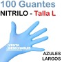 100 Guantes Nitrilo Talla L Azules