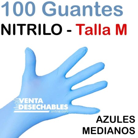 100 Guantes Nitrilo Talla mediana