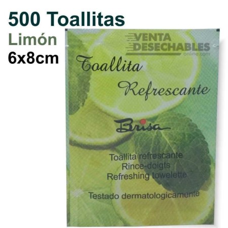 500 Toallitas Limón Brisa 6x8cm