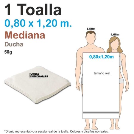 1 Toalla Desechable 50gr 0,80 x 1,20 metros