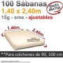 100 Sábanas Bajeras Desechables Ajustables 1,40x2,40m Genéricas