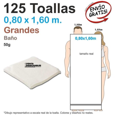 Caja 125 Toallas Desechables Grandes - Baño