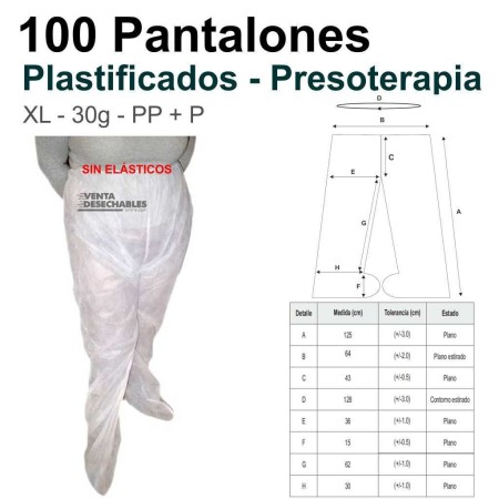 Pantalones Plastificados Para Presoterapia Blancos TST PP