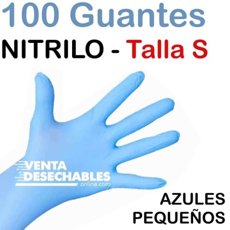 100 Guantes Nitrilo Talla S Azules