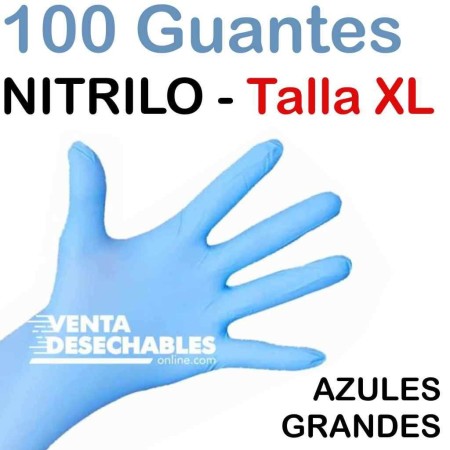 100 Guantes Nitrilo Talla  XL Azules