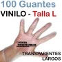 10 Guantes Vinilo Talla L - Sin polvo