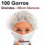 100 Gorros Recoge pelo TST Grande 60cm Blancos