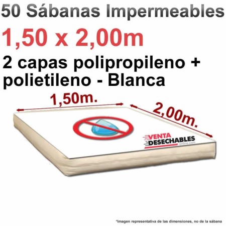 Sábanas Impermeables 1,50x2,00m - blancas