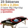 	25 Sábanas Camilla Ajustables Plastificadas Negras 0,95x2,20m